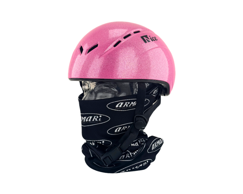 NICE Uni schaatshelm roze glitter