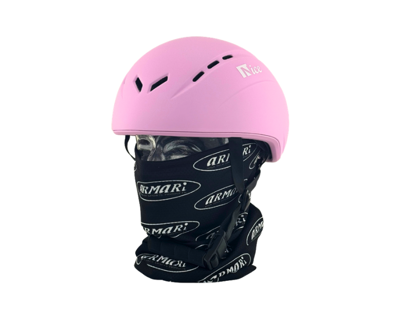NICE Uni schaatshelm mat roze